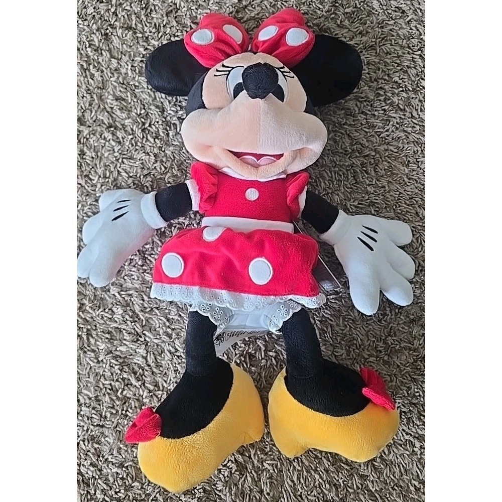 Disney Store Minnie Mouse 12" Plush Stuffed Toy NWT NEW 14" Cute Disney